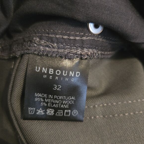 Unbound Merino Travel Pants Size 32 Gray 95% Merino Wool, Slim Fit, Hidden Zip - Picture 10 of 11